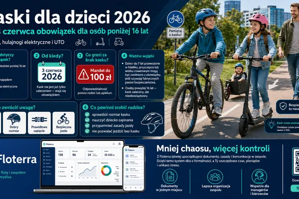 Obowiązkowe kaski dla dzieci od 3 czerwca 2026: nowe zasady dla rowerów, hulajnóg i UTO