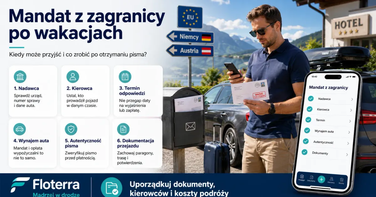 Mandat z zagranicy po wakacjach: kiedy może przyjść i co zrobić po otrzymaniu pisma?
