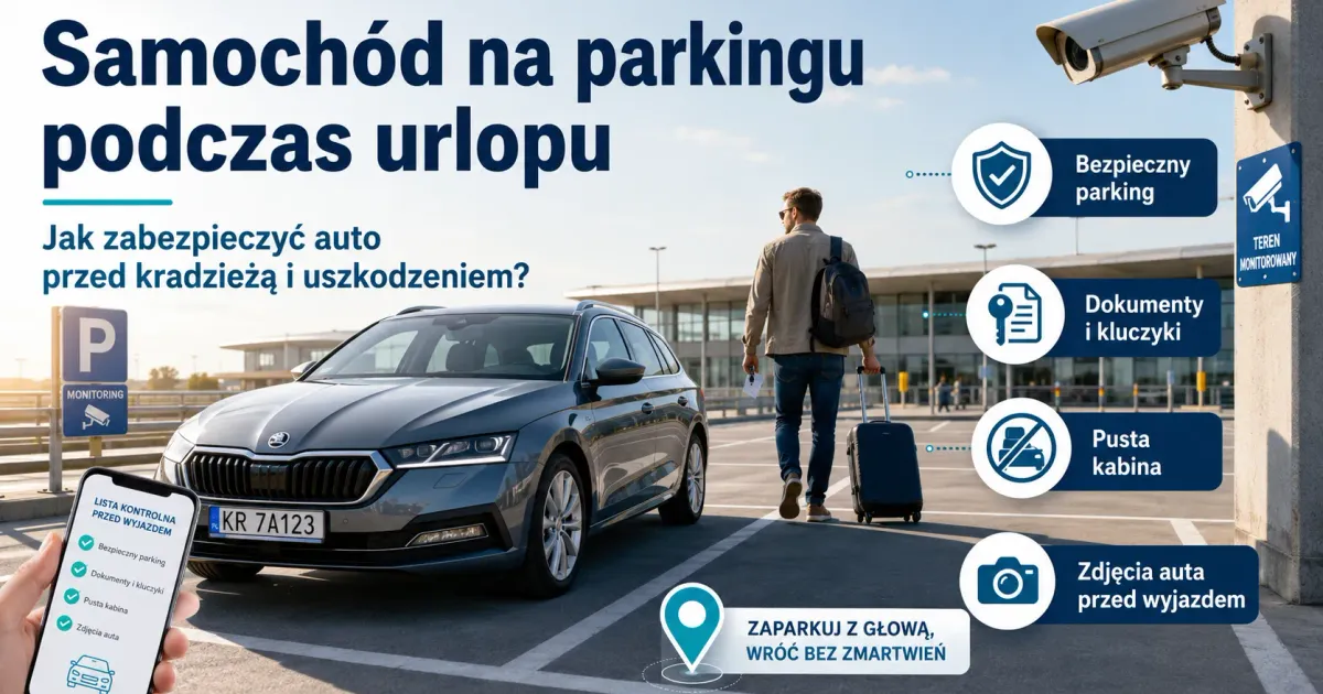 Samochód zostawiony na parkingu podczas urlopu: jak zabezpieczyć auto przed kradzieżą i uszkodzeniem?