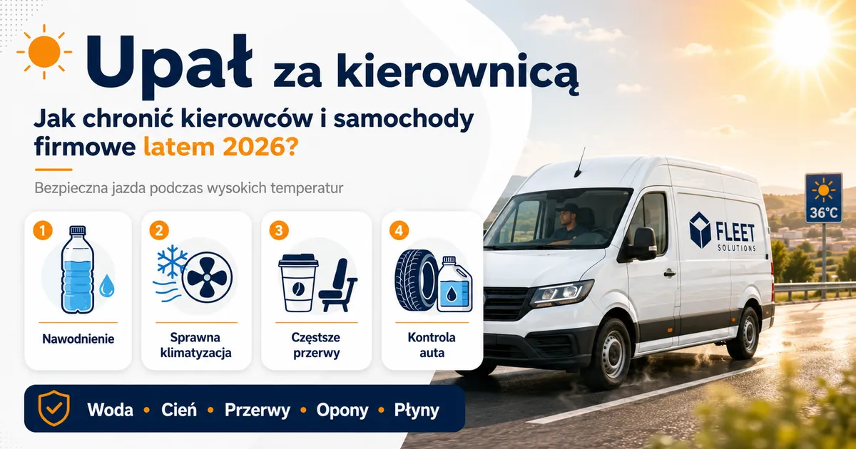 Upał za kierownicą: jak chronić kierowców i samochody firmowe latem 2026?
